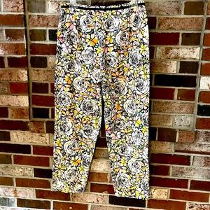 TALBOTS Floral Straight Leg Side Zip Pants NWOT